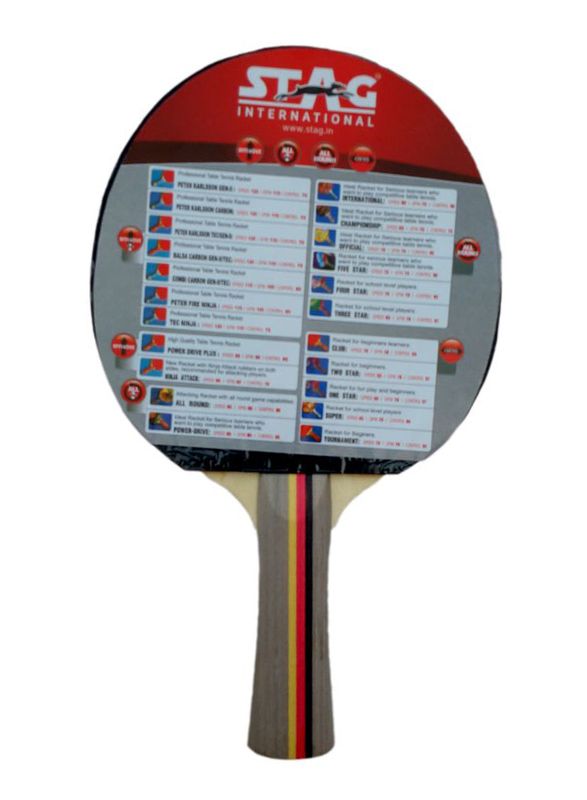 Stag Power Drive Plus Table Tennis Racket, Multicolor