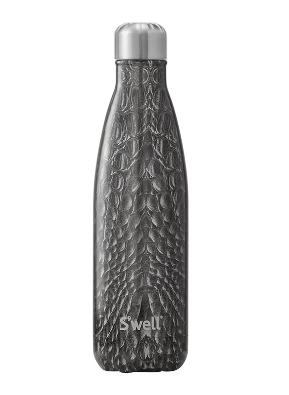 Swell 17oz Black Crocodile Stainless Steel Bottle, Grey