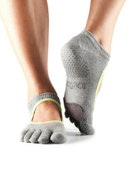 Toesox Full Toe Plie Socks, Small, Heather Grey