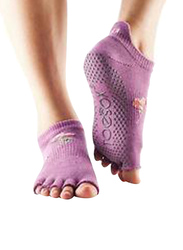 Toesox Half Toe Low Rise Socks, Medium, Ditzy