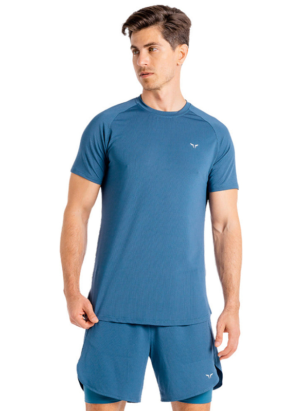 Squatwolf Core Mesh Tee for Men, Extra Large, Slate Blue
