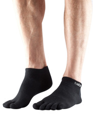 Toesox Ultralite Ankle Height Socks, Extra Large, Black