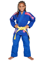Atama M1 Ultra Light Kids Kimono for Girls, Blue/Pink