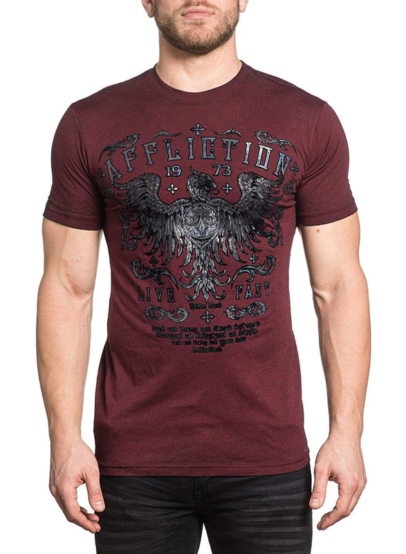 

Affliction Royal Pine Dirty Short Sleeve T-Shirt, Medium, Red