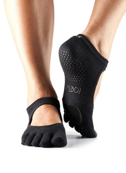 Toesox Full Toe Plie Socks, Extra Small, Black