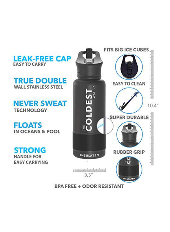 The Coldest Water 32oz Sports Insulated Bottle, Tactical Black