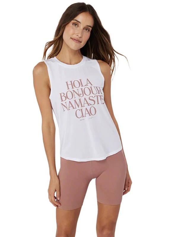 

Spiritual Gangster Namaste Active Muscle Tank Top, Medium, White