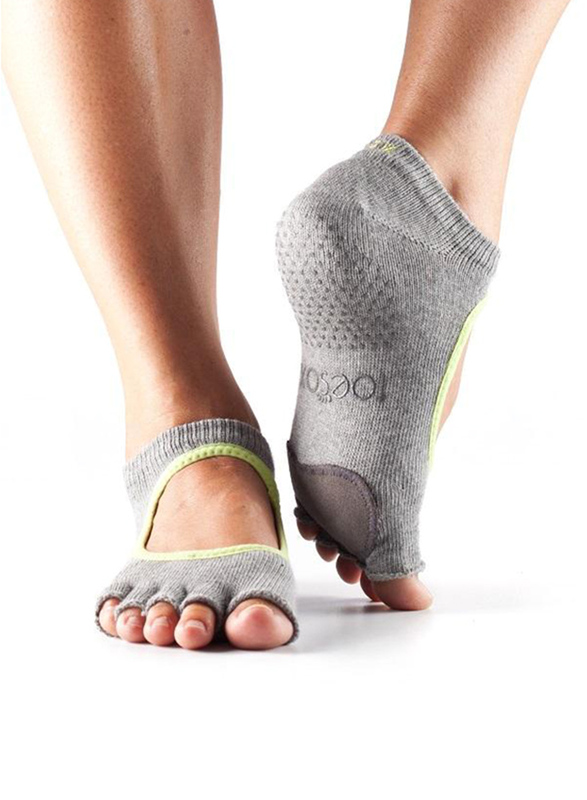 Toesox Half Toe Plie Socks, Extra Small, Heather Grey