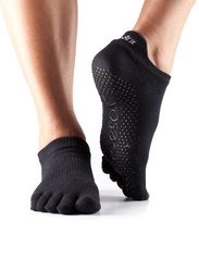 Toesox Full Toe Low Rise Socks, Small, Black