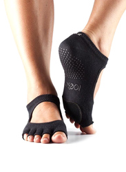 Toesox Half Toe Plie Socks, Extra Small, Black