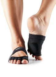 Toesox Half Toe Releve Grip Socks, Small, Black