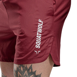 Squatwolf Warrior Sports Shorts for Men, Medium, Maroon