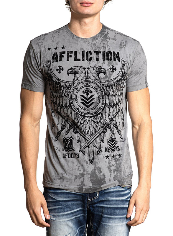 

Affliction Riveted Eagle Short Sleeve T-Shirt, Medium, Silver