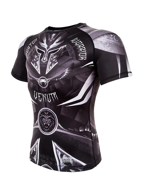 

Venum Gladiator 3.0 Rashguard Short Sleeves T-shirt for Men, X-Large, Black/White