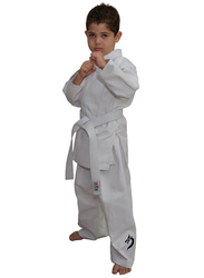 Tatsu Dragon 00/120 Karate Uniform with Black Dragon Print, White