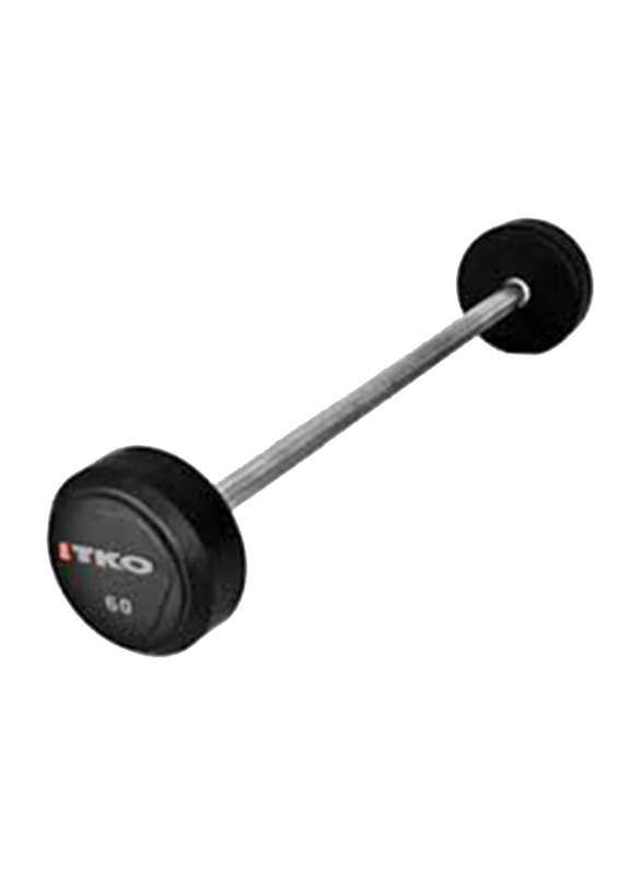 TKO Fixed Straight Bar Rubber, 20-110 Lbs, Black/Silver