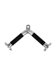 TKO Triceps Full Extension Chrome Bar, Black/Silver