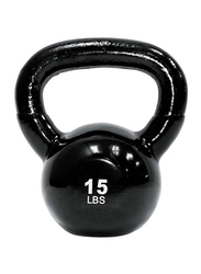 TKO Vinyl Dipped Kettlebell, 15LBS, Black