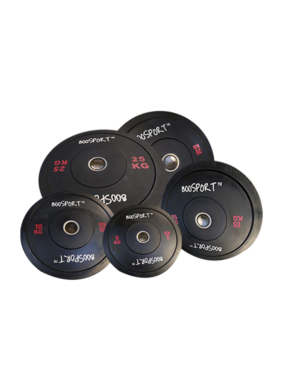 800Sport Bumper Plate, 25 KG, Black