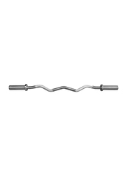 TKO Olympic EZ Curl Bar, 47 Inch, Silver