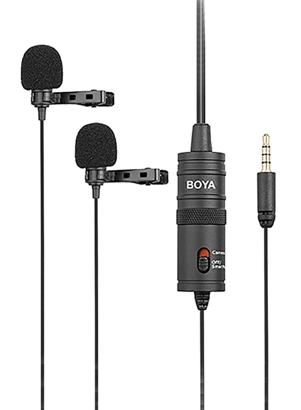 

Boya BY-M1DM Dual Omnidirectional Lavalier Microphone, Black