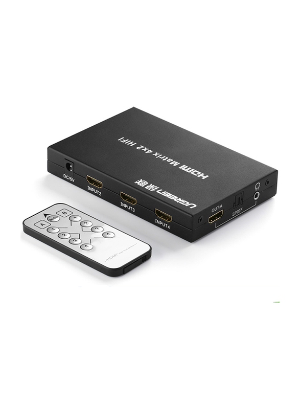 

Ugreen 4 x 2 HDMI Matrix Switch Box, Full HD 1080p/SPDIF/3.5mm, Black