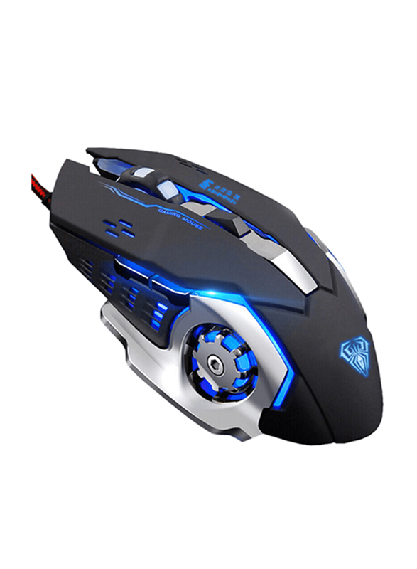 

Aula S20 Macro LED Wired Optical Gaming Mouse, Black/Silver