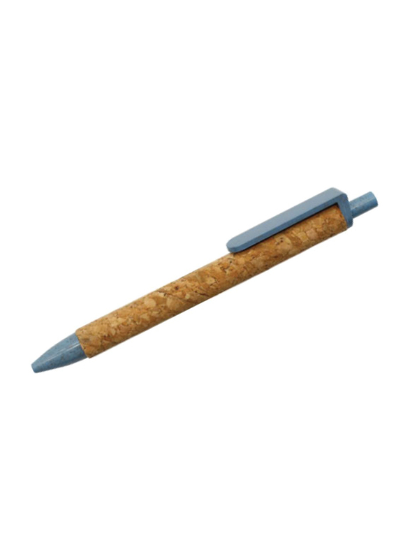 Silver Sword Eco Friendly Wheat Straw and Cork Pen, Blue