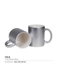Silver Sword 11oz Luxury Ceramic Coffee Mug, Silver