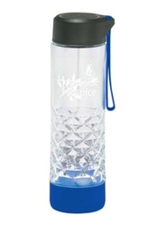 Silver Sword 600ml Geometric Glass Bottle, Blue
