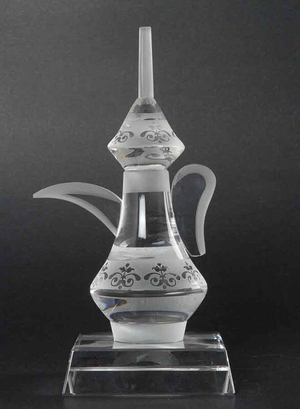 Silver Sword Crystal Traditional Coffee Pot on Clear Crystal Base, 16.5cm, Clear