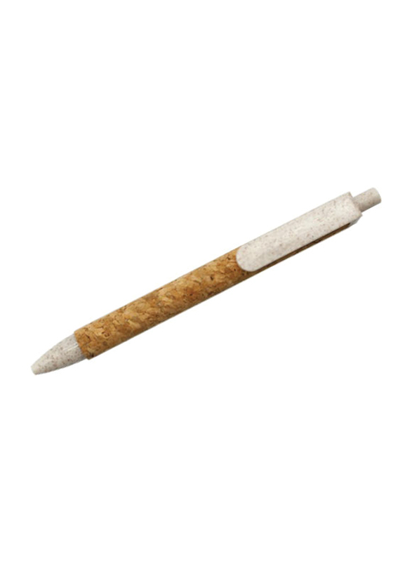 Silver Sword Eco Friendly Wheat Straw and Cork Pen, White