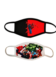 Silver Sword Spiderman and Avengers Face Mask for Kids, Black/Red/White, 17cm, 2 Masks