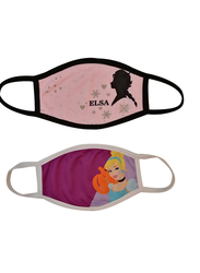 Silver Sword Elsa and Frozen Face Mask for Kids, Pink/Purple, 17cm, 2 Masks