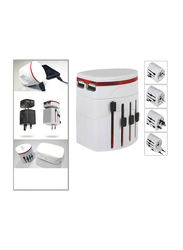 Silver Sword World Travel UK + US + AU + EU Plug Wall Charger, PM-102, White