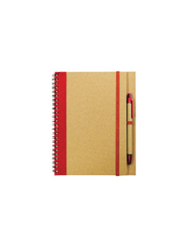 Silver Sword Eco Friendly Recycled Notepad with Stylus Pen, Red