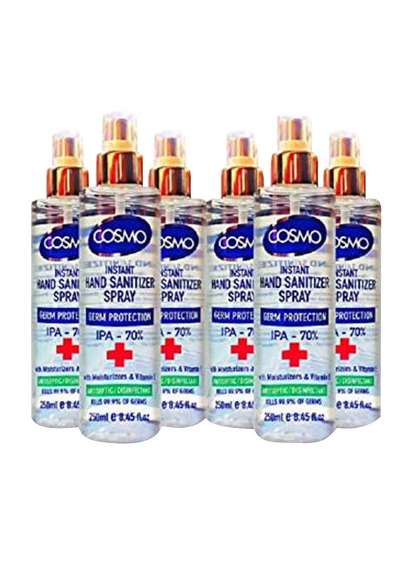 Cosmo Hand Sanitizer Spray, 250ml, 6 Pieces