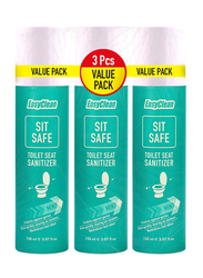 EasyClean Sit Safe Mint Long Lasting Fragrance Toilet Seat Sanitizer, 3 Pieces x 150ml