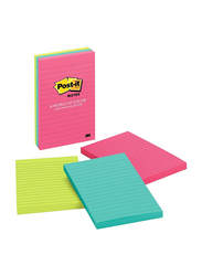 Post-It 660-3AN Cape Town Collection Sticky Notes, 10.6 x 15.24cm, 3 x 100 Sheets, Multicolor