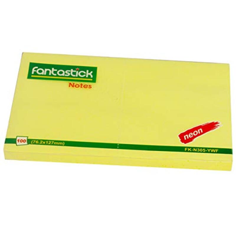 

Fantastick Sticky Notes, 3 inch x 5 inch, Fluorescent Yellow