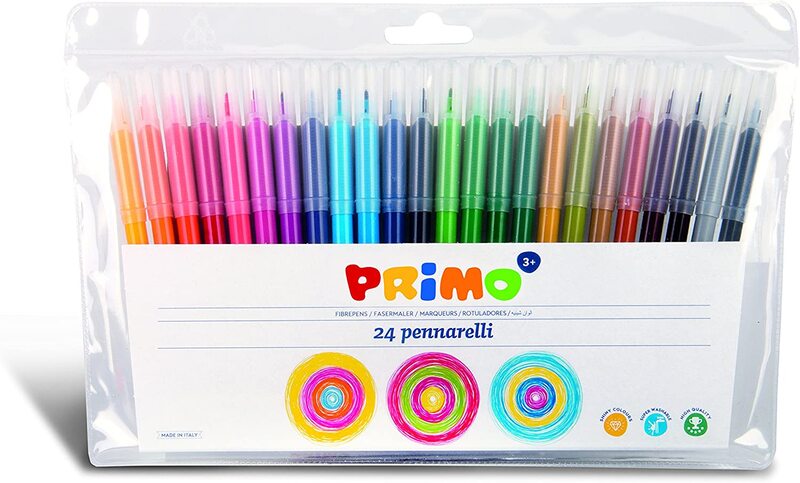 

Primo 24-Piece Fibre Pens in Plastic Wallet, P606PEN24B, Assorted Colours