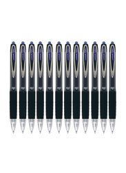 Uniball 12-Piece SigNo 207 Retractable Fine Gel Rollerball Pen, 0.7mm, Blue