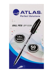 Atlas 50-Piece Medium Ball Pen Set, 1.0mm, Black