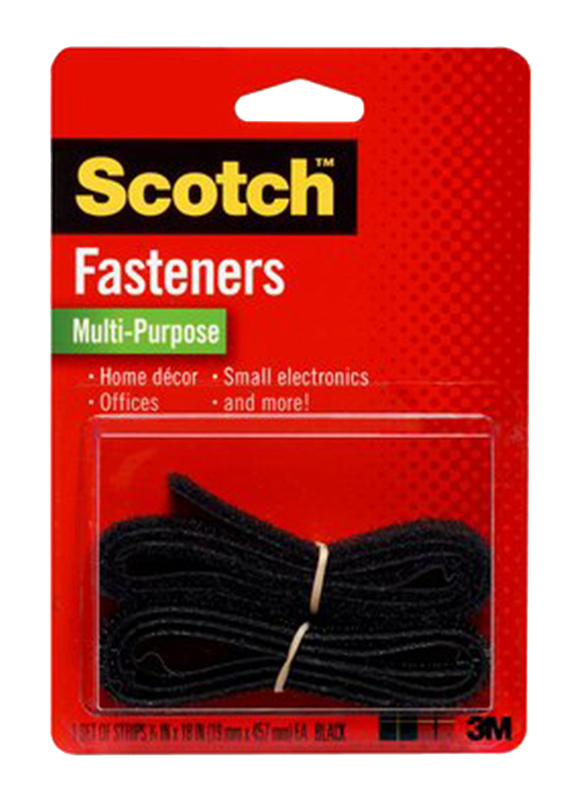 Scotch 3M Multi-Purpose Fasteners, 3/4 x 18 Inch, RF7011, Black