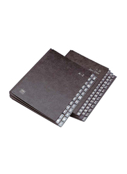 Elba 42414 Fiber Board Signature Book, 24 Dividers, A4 Size, A to Z Pages, Black