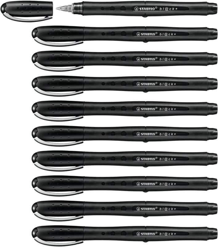 

Stabilo 10-Piece Rollerball Pen, 0.5mm, Medium Tip, Black