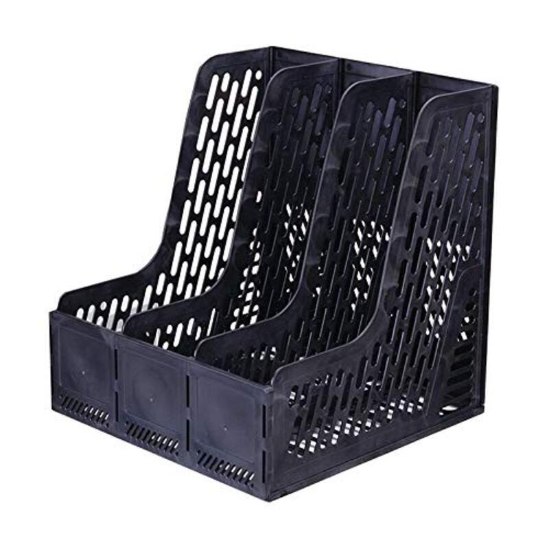 

Deli Three Sections Plastic Magazine Holder, Blue