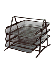 Generic 3-Tier Metal Paper Document Tray, Black