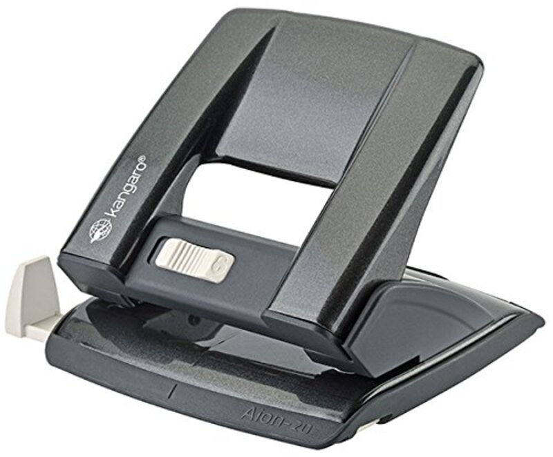 

Kangaro Paper Punch with Guide Bar & Lock, Capacity 20 Sheets, Black