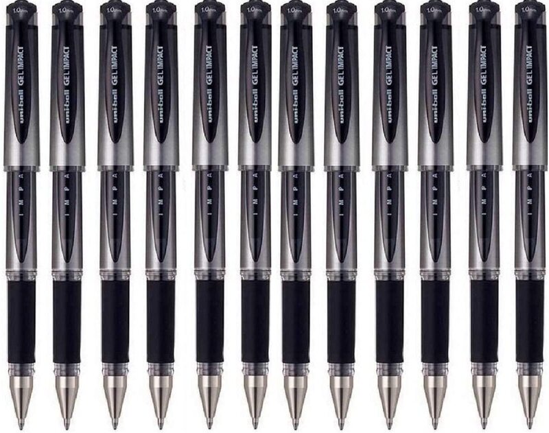 

Uniball 12-Piece Gel Impact Rollerball Pen Set, 1.0mm, UM-153S, Black